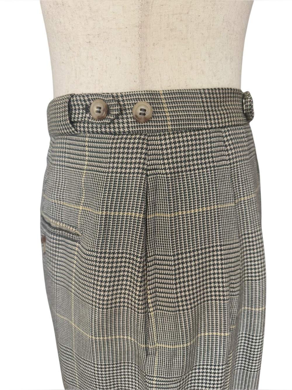 Vintage 70s 80s Ralph Lauren Glen Plaid Midi Skirt Classic Preppy sz Small - Picture 5 of 16